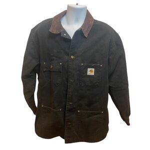 Carhartt Vintage Mens Chore Coat Size 48 Tall Faded Black
